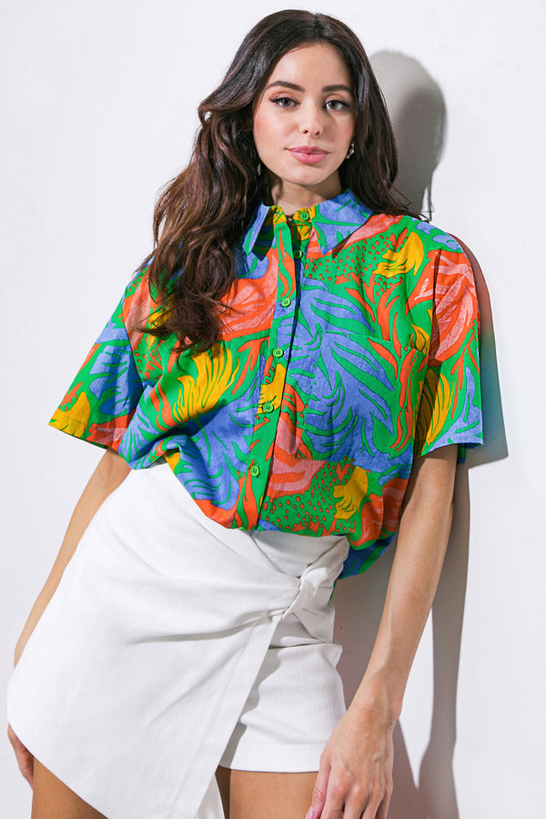 one-step-at-a-time-woven-top Flying Tomato-Sophia's StyleTOPS-1